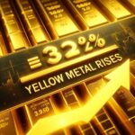 Today's gold prices: yellow metal rises 32% in a year to a new high of ₹82,900 on global cues, while silver trades lower